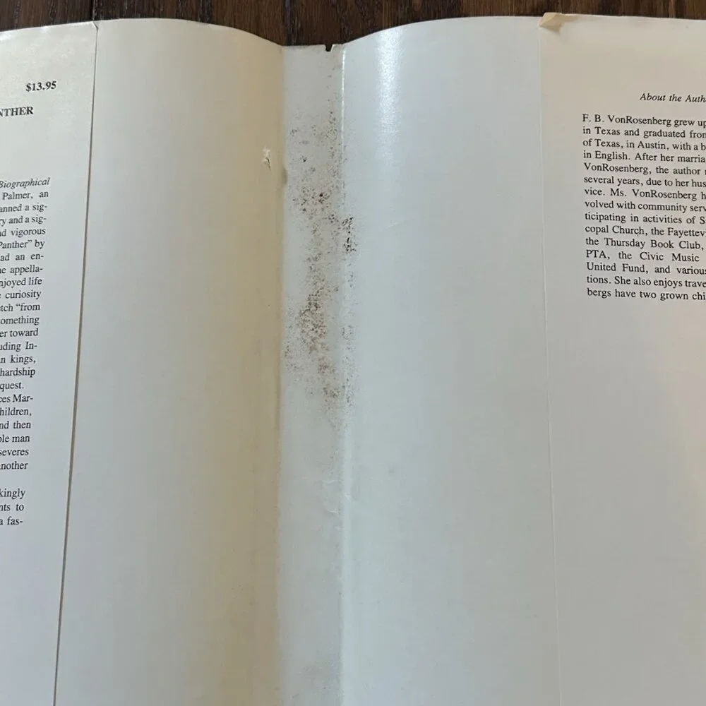 The‎ Ring-Tailed Panther,  F. B. VonRosenberg First Edition Signed 1987